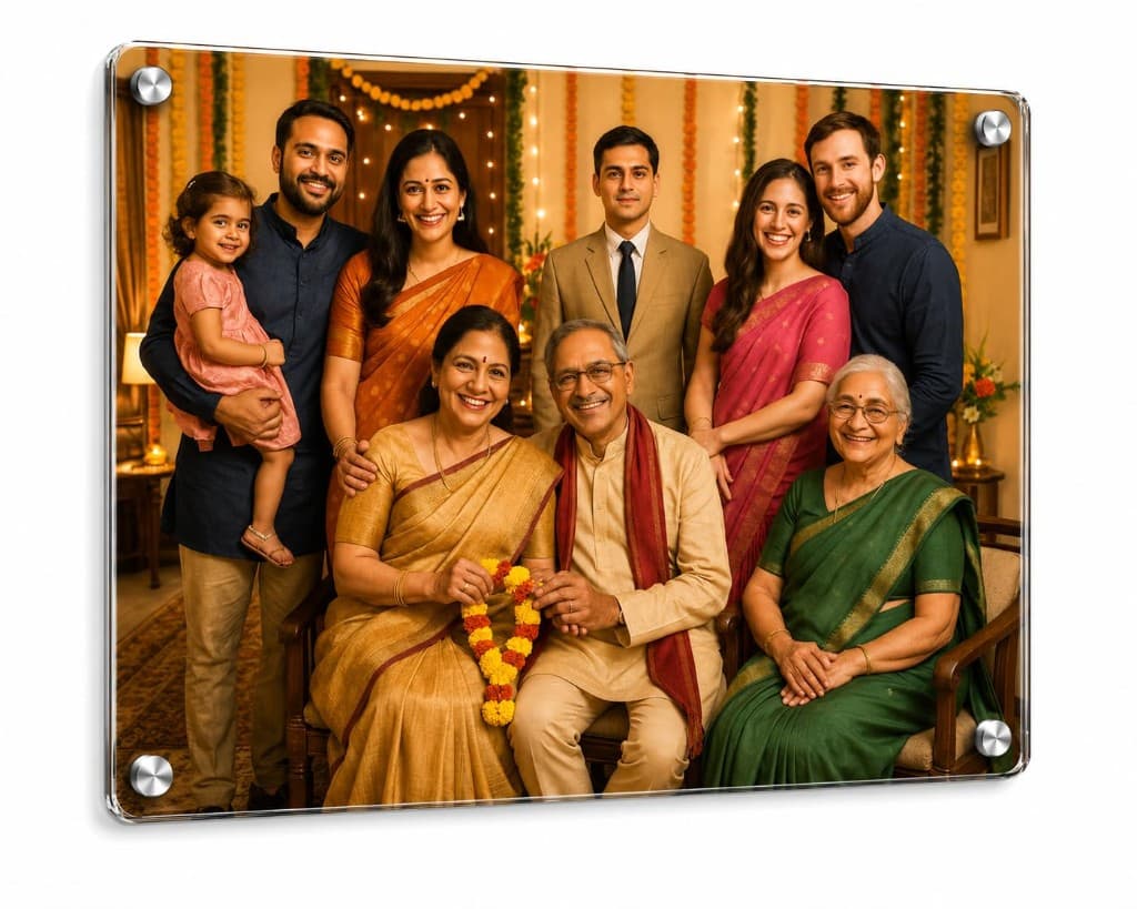 Family acrylic photo frame